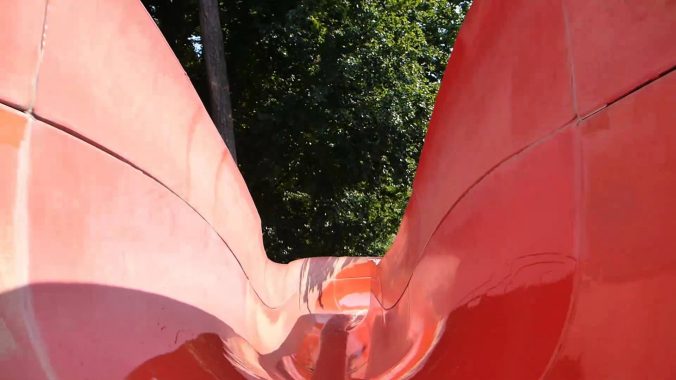 Freibad Stadion Frankfurt - rote Riesenrutsche Onride