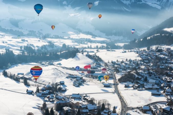 Das Ballonfestival von Chateau-D'Oex, Genferseegebiet. Bild: Schweiz Tourismus